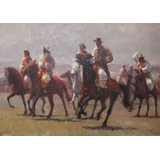 王海鹏 《马背上的民族》布面油画