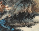【已售】何实 四尺三开《秋山乐居》吉林著名山水画家