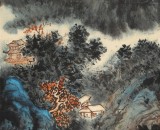 【已售】何实 四尺三开《秋山乐居》吉林著名山水画家