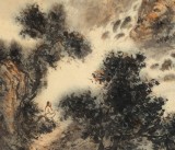 【已售】何实 四尺三开《行到水穷处 坐看云起时》吉林著名山水画家