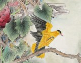 【已售】著名工笔画家赵逸梅四尺斗方《报喜图》