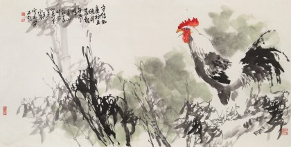 【已售】王向阳 四尺作品《守信知廉标五德》 当代著名画家