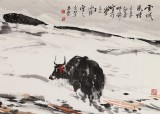 【已售】王向阳六尺对开《雪域风情》 当代著名画家（询价）