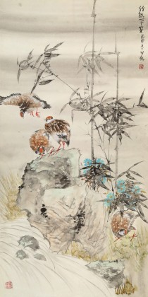 【已售】南海禅寺 妙林居士 四尺《竹报平安》