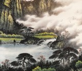 张慧仁六尺精品山水画《春山半是云》