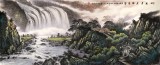 【已售】张慧仁小八尺精品山水画《雨后青崖听瀑声》