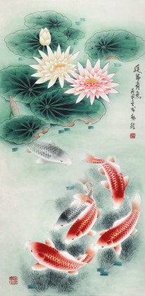 【已售】南海禅寺 妙林居士 三尺《连年有鱼》
