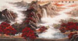 【已售】吴东六尺聚宝盆山水画《鸿运当头》