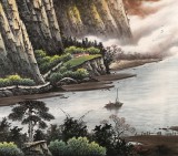 【已售】张慧仁小八尺聚宝盆山水画《日出山涧里 水远江河流》