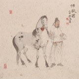 【已售】曹建涛 四尺斗方《神骏图》 独具特色水墨人物画家