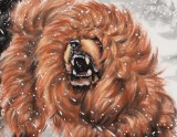 【已售】王贵邱 四尺《雪域传奇》 当代著名藏獒画家