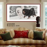 【已售】王贵邱 四尺《雪域雄风》 当代著名藏獒画家