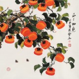 【已售】黄艺四尺斗方吉利国画《事事如意》