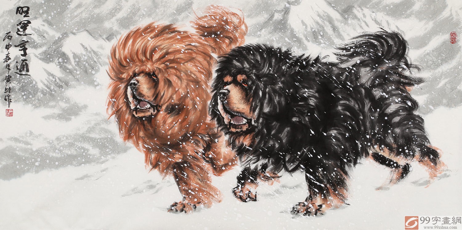 王贵邱 四尺《旺运亨通》 当代著名藏獒画家 - 动物画_动物世界 王贵邱,山东菏泽人,现定居北京。自幼习画,主攻工笔动物,优擅画虎,藏獒,狼等勇猛动物。受教于冯大中、季则夫,唐坚等大师。现为北京专业画家,斋号塑风堂。 作品参加中国北京国际美术双年展序列展、2006年全国中国画大展、纪念毛泽东延安文艺座谈会讲话全国美术作品展、长江颂全国中国 画提名展。作品多被国内外美术馆、宾馆等机构收藏。 近年来,独创了工笔动物长毛画法后在人物画方面也有了新的突破,将中国水墨和工笔进行了有机的结合,使工笔动物画在生宣纸上成现出鲜活的生命力。在作品技法、意境等方
