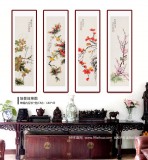 【已售】凌雪 四条屏《四时花鸟》 北京美协会员