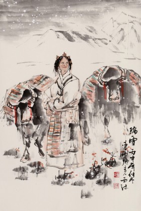 杨西沐 四尺三开《瑞雪》 东方书画院名誉院长（询价）