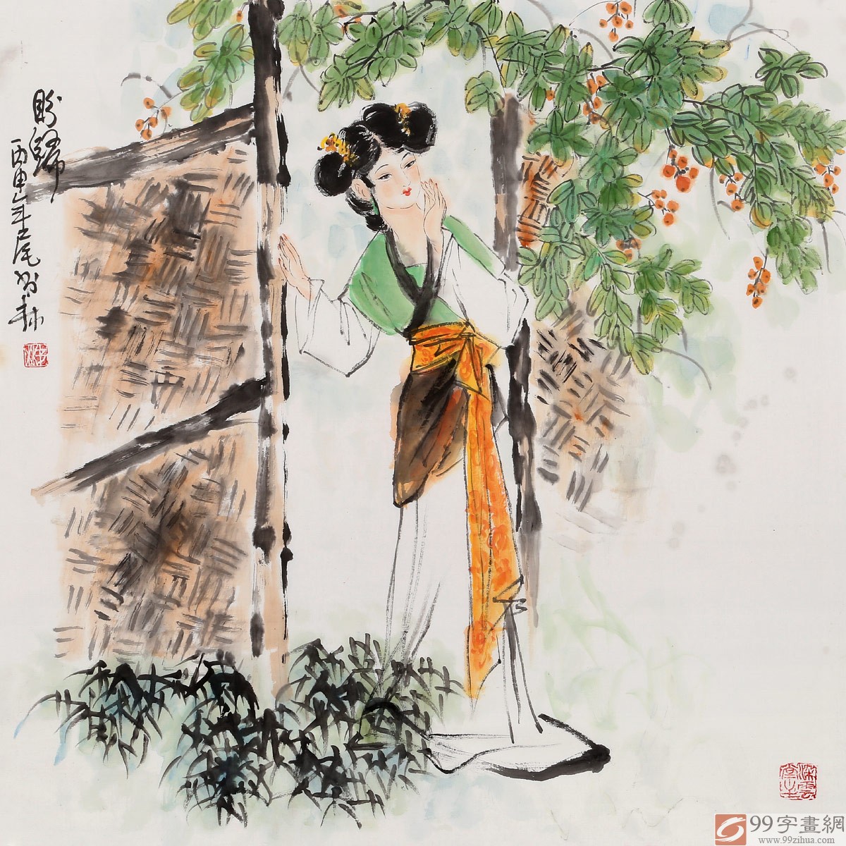 【已售】南海禅寺 妙林居士 四尺斗方《盼归》
