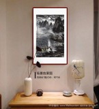 【已售】申凌翔 四尺三开《清漓赏月图》 广西山水画名家