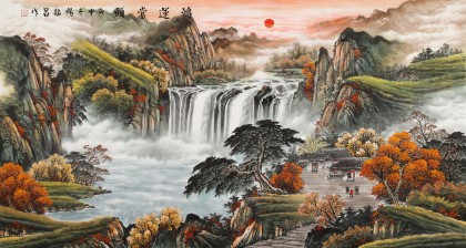 杨铭昌 六尺《鸿运当头》 安徽山水画研究协会理事