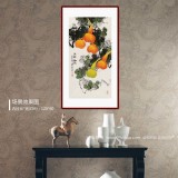 【已售】黄艺三尺招财辟邪葫芦画《五福临门》
