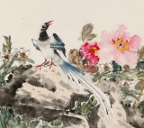 【已售】曲逸之 四尺《万叶红绡剪尽春》 著名花鸟画家