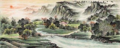 【已售】张宏达 小八尺《旭日东升》