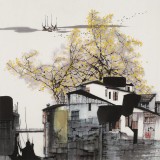 【已售】苗雨 四尺斗方《秋韵》辽宁工美教授 师从吴冠中