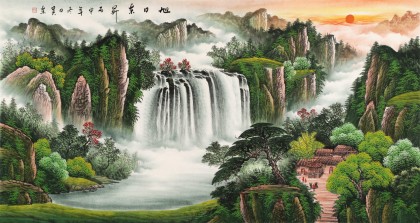 【已售】吴东 六尺《旭日东升》 著名易经风水画家