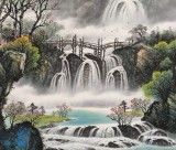 【已售】张慧仁 四尺《春山流泉图》 广西山水画家协会常务理事