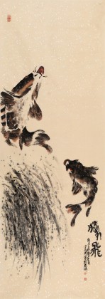【已售】李明成小六尺办公室风水画《腾飞》
