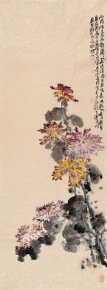 【已售】名家李明成大四尺国画《菊花图》（询价）