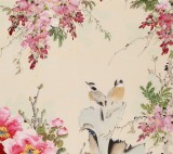 【已售】皇甫小喜 四尺《紫气东来添富贵》 河南著名花鸟画家