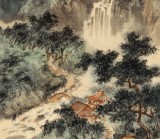 【已售】何实 四尺三开《山雨急洗琅玕节》吉林著名山水画家