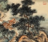 【已售】何实 四尺三开《山雨急洗琅玕节》吉林著名山水画家