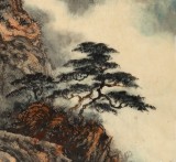 【已售】何实 四尺三开《黄山松云》吉林著名山水画家