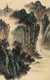 【已售】何实 四尺三开《山重水复》吉林著名山水画家