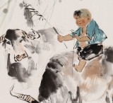 【已售】杨西沐 四尺三开《牧归图》中国美术家协会会员（询价）