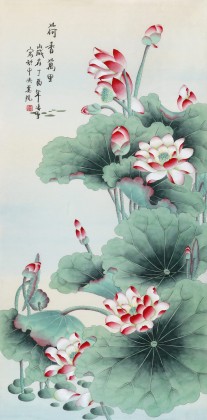 【已售】凌雪 四尺《荷香万里》 北京美协会员