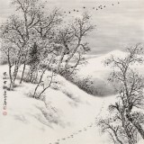 国家画院刘金河四尺斗方作品《寒林雪韵》（询价）