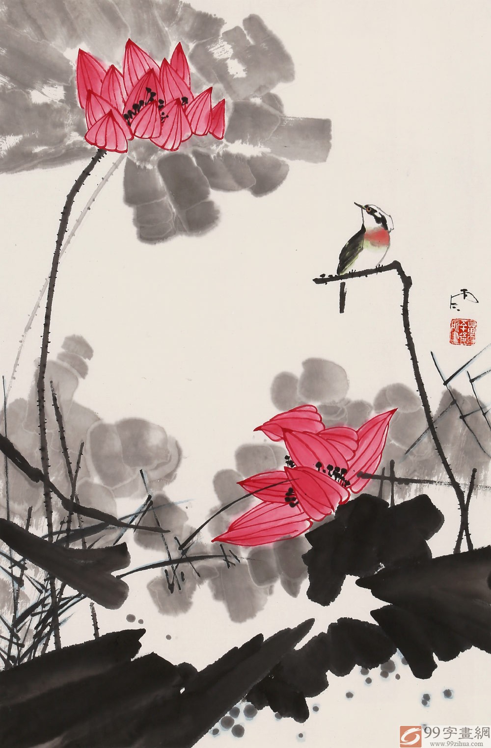 抽象的な油彩画宙花 abstract-floral-oil-painting-