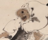 【已售】郭廷 四尺三开《畅游图》 当代独具特色的水墨人物名家（询价）