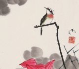 【已售】苗雨 四尺三开《映日荷花别样红》 辽宁工美教授 师从吴冠中