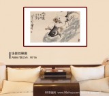 【已售】郭廷 四尺三开《畅游图》 当代独具特色的水墨人物名家（询价）