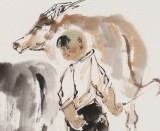 杨西沐 四尺三开《牧牛图》 中国美术家协会会员（询价）