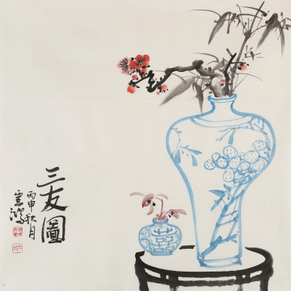 【已售】黄云鸿 四尺斗方《三友图》