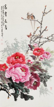 【已售】梁景欣 三尺《富贵长春》