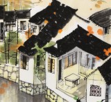 【已售】苗雨 四尺斗方《江南秋韵》 辽宁工美教授 师从吴冠中