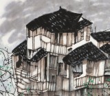 【已售】苗雨 四尺斗方《水乡春韵》 辽宁工美教授 师从吴冠中