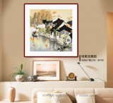 【已售】苗雨 四尺斗方《江南秋韵》 辽宁工美教授 师从吴冠中