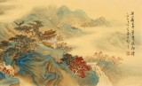 【已售】何实 1.5米《深山藏古寺》吉林著名山水画家